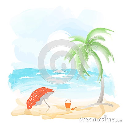 Beach and sea Stock Photo