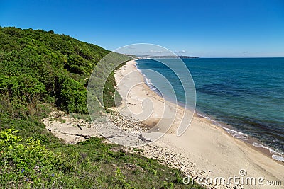 The beach of sea resort Obzor, Bulgaria Stock Photo