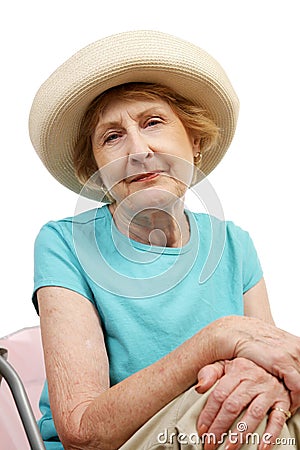 Beach Senior - Melancholy Stock Photo