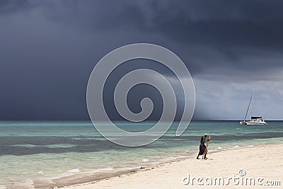 Beach shots at Kendwa beach in Zanzibar Editorial Stock Photo