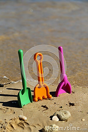 Beach Shovels - 01 Stock Photo