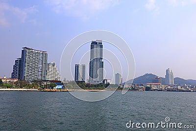 Beach of Si Racha in Si Racha District, Chon Buri, Editorial Stock Photo