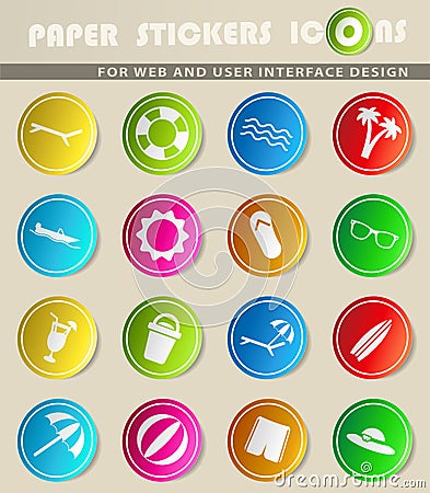 Beach simply icons Vector Illustration