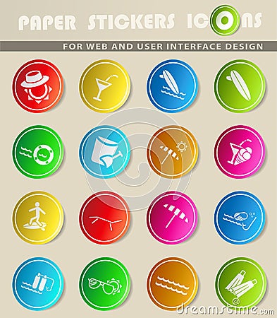 Beach simply icons Vector Illustration