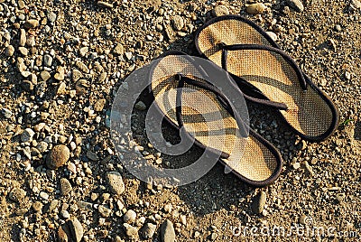Beach slippers Stock Photo
