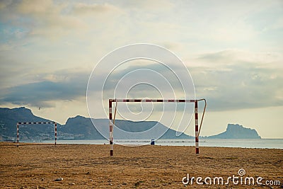 Beach soccer goals Stock Photo