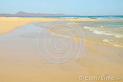 Beach Sotavento, Fuerteventura, Spain. Stock Photo