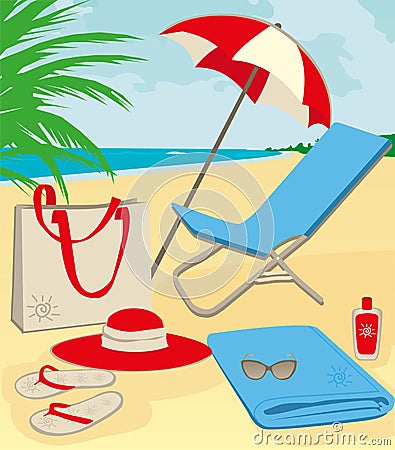 Beach stuff Vector Illustration