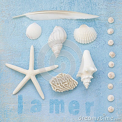 Beach stuff collage Stock Photo