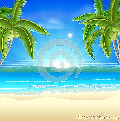 Beach summer holiday background Vector Illustration