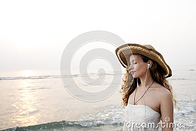 Beach Summer Holiday Vacation Traveling Relaxation Concept Stock Photo