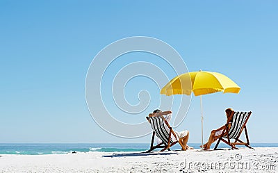Beach summer umbrella Stock Photo