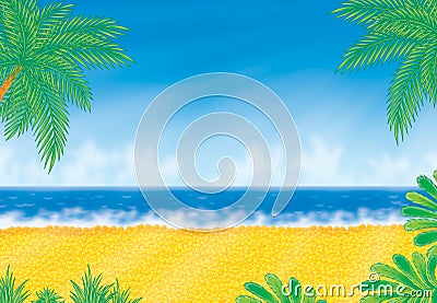 Beach in sunny day Stock Photo