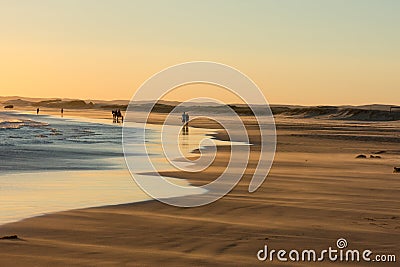 Beach Sunset Editorial Stock Photo