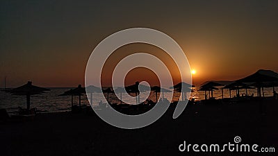 Beach in sunset Stock Photo