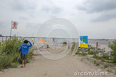 Beach At The Surf Center IJburg At Amsterdam The Netherlands 2019 Editorial Stock Photo