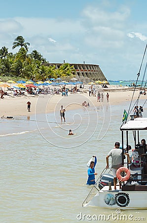 Beach and Tambau Hotel, Joao Pessoa Brazil Editorial Stock Photo