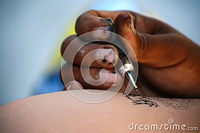 Beach tatoo Stock Photo