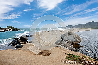 Beach at Tayrona National Park Santa Marta in Colombia Stock Photo