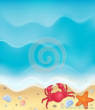 Beach theme image 4 Vector Illustration