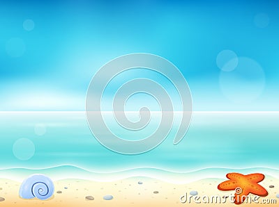 Beach theme image 1 Vector Illustration