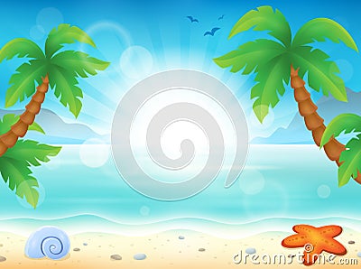 Beach theme image 8 Vector Illustration
