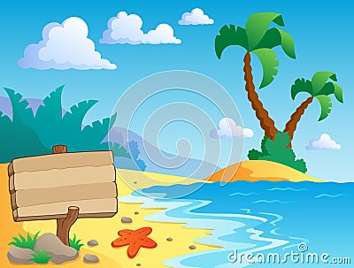 Beach theme scenery 2 Vector Illustration