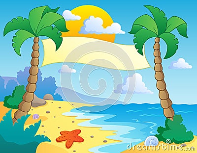 Beach theme scenery 4 Vector Illustration