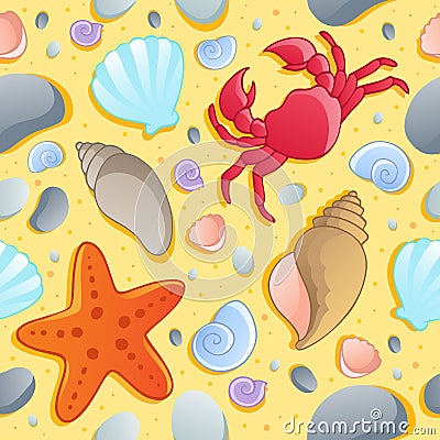 Beach theme seamless background 1 Vector Illustration