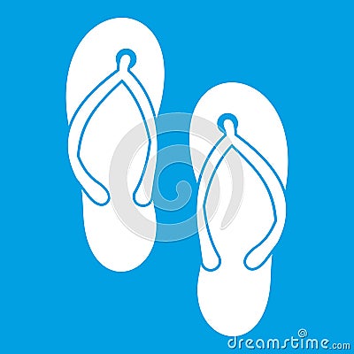 Beach thongs icon white Vector Illustration