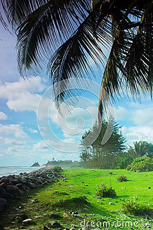 Beach travel destination in bengkulu, indonesia Stock Photo