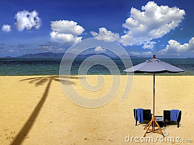 Beach and tropical sea Stock Photo