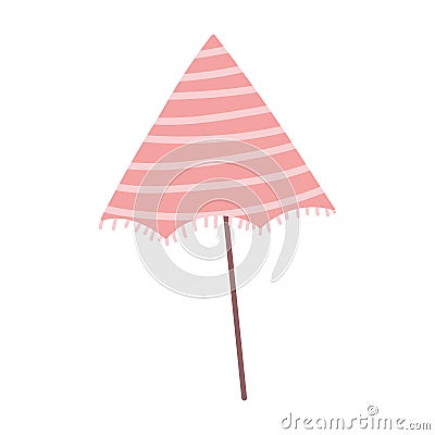 Beach umbrella accessory cartoon isolated design icon Vector Illustration