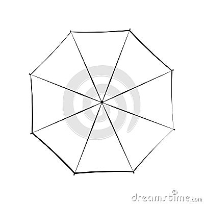 Beach umbrella coloring on white background, vector sketch, outline Vector Illustration