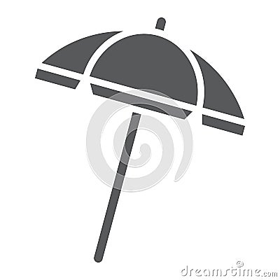 Beach umbrella glyph icon, travel and parasol Vector Illustration