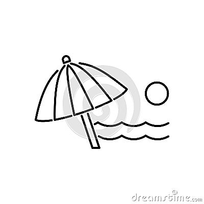 Beach umbrella icon. Beach and vacation icon vector illustration Vector Illustration