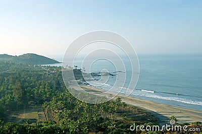 Beach of Vagator village Stock Photo