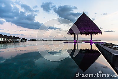 Beach view at Four Seasons Resort Maldives at Kuda Huraa Stock Photo