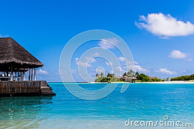 Beach view at Four Seasons Resort Maldives at Kuda Huraa Stock Photo