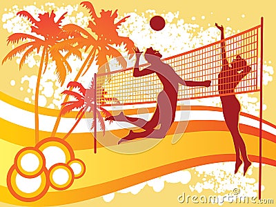 Beach volley Vector Illustration