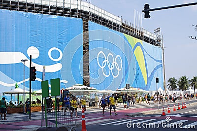 Beach volleyball arena at Rio2016 Editorial Stock Photo