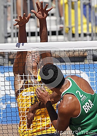 Beach volleyball brazil latvia Editorial Stock Photo