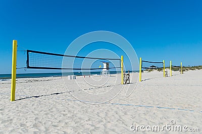 Beach volleyball nets Stock Photo