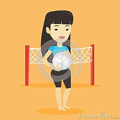 Beach volleyball player vector illustration. Vector Illustration