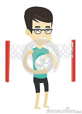 Beach volleyball player vector illustration. Vector Illustration