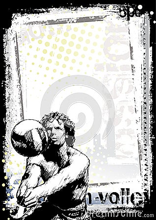 Beach volleyball poster background Vector Illustration