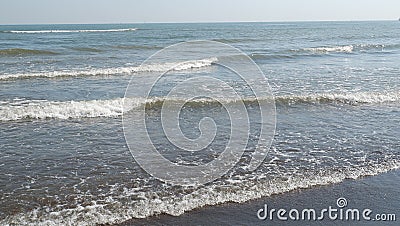 Beach and waves from font view Stock Photo