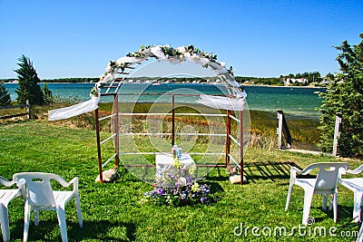 Beach Wedding Arch Stock Photo