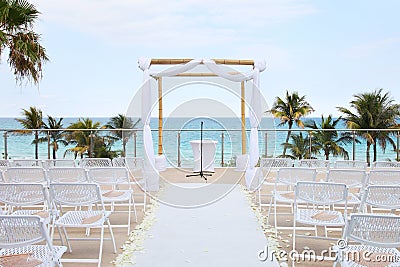 Beach Wedding - overlooking ocean Stock Photo