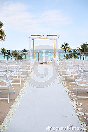 Beach Wedding - overlooking ocean Stock Photo